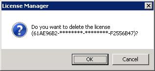 Chapter 5 Additional information 5. The confirmation message to delete the license is displayed. Click OK.