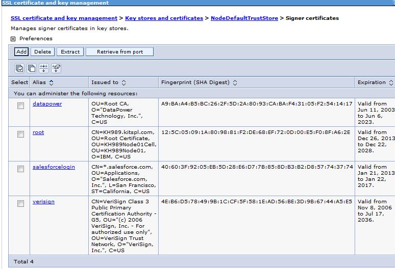 7. Import Root Authority Certificates Kony MobileFabric Sync Installation Windows