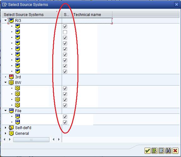 Click on Source System Assignment (Shift + F7) in the menu bar, to select the Source