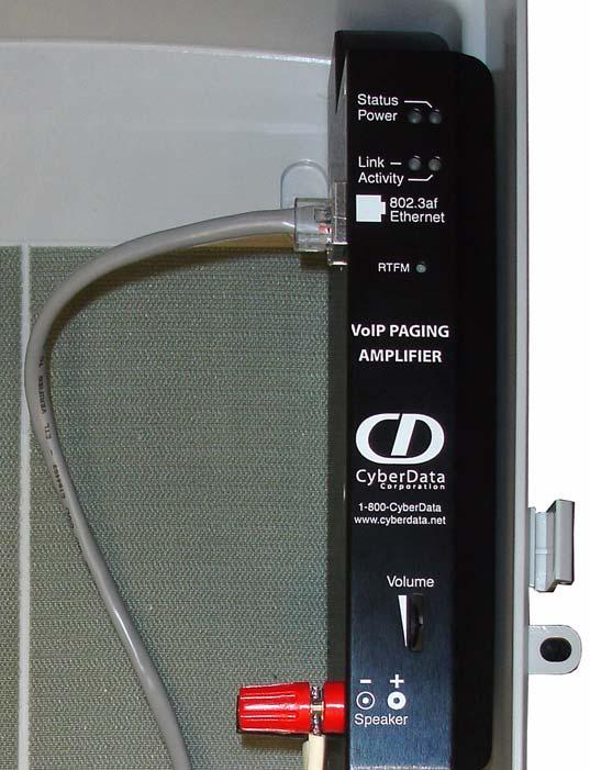 12 Installing the VoIP Loudspeaker Amplifier 2.2.6 Adjust the Volume To adjust the loudspeaker amplifier volume, turn the Volume dial (Figure 2-8) on the loudspeaker amplifier face.