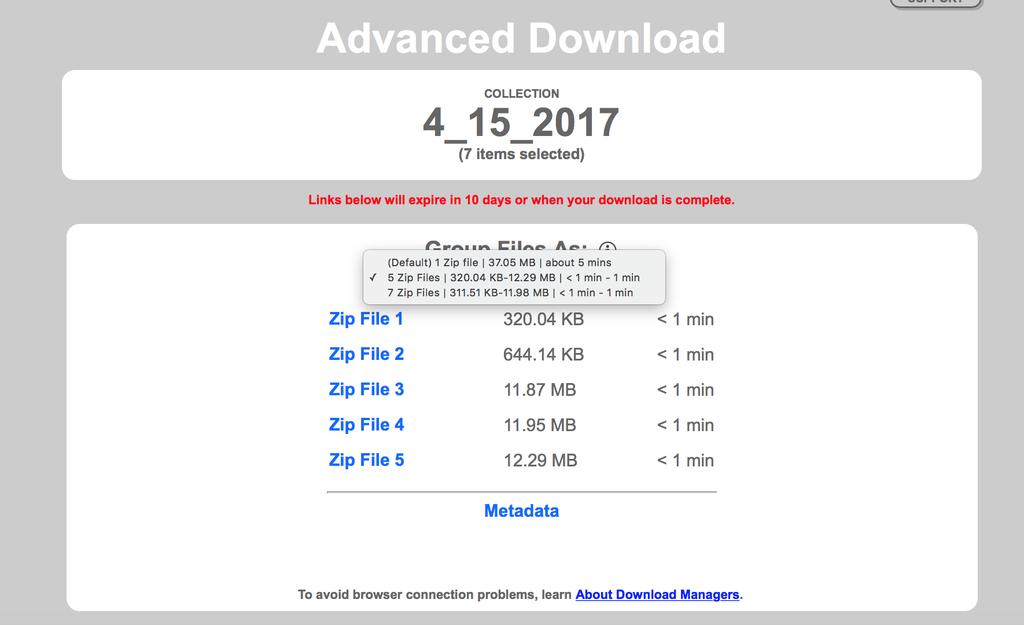 Click on the Download Zip File link to start downloading.