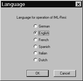 32 IML-RESI F-Series 2.3.2.5.2 Change language... Select this menu item to select the language of the electronic unit.