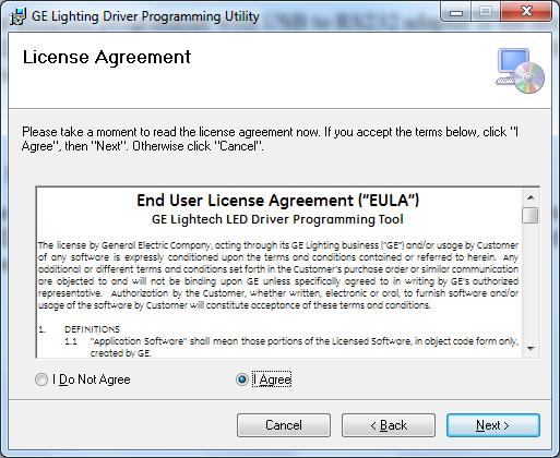 GE License Agreement and Terms of Use: Figure 1:4 License Agreement Window Dialog Please read carefully the End User License
