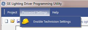 On the Main Menu Bar click on Password Settings-> Enable Technician Settings