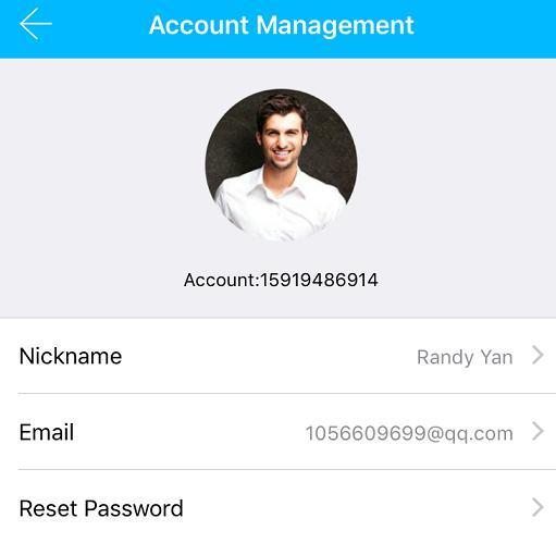 Account Management You can click the avatar to change it. Bind email or phone # to your account here.