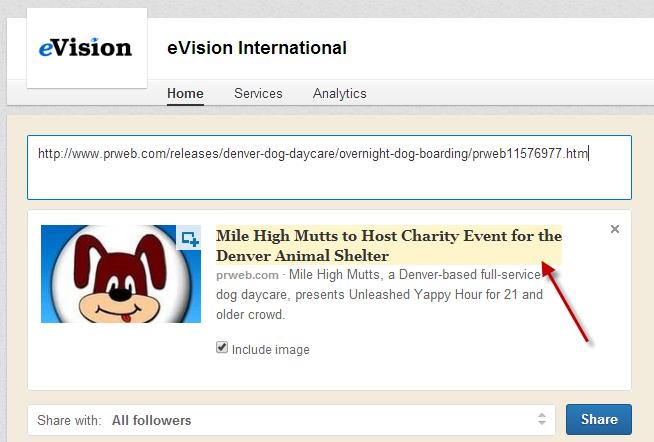 Charity Example LinkedIn