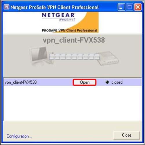 Figure 84. b. Next to vpn_client-fvx538, click Open.