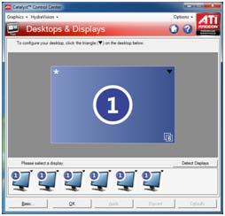 Using ATI Eyefinity Technology Example Extended and Duplicated Configurations Example: Six monitors enabled in Duplicate mode.