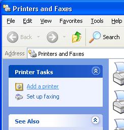 Installing the Printer Driver 2 3 For Windows XP, click Add a printer on the Printer