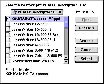 2 Installing the Printer Driver 7 Select the applicable PPD file, and then click