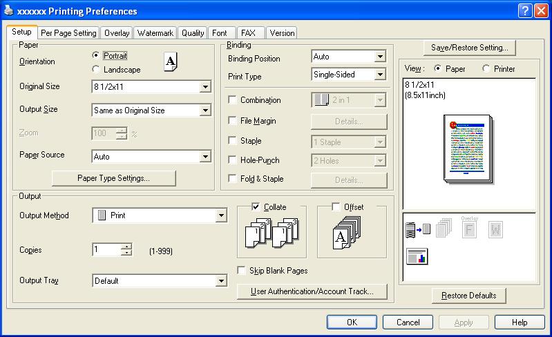 4 Various Printing Methods 4 Click the [Preferences] button or the [Properties] button to change the printer driver settings as necessary.