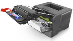 2. Pull the toner cartridge out using the