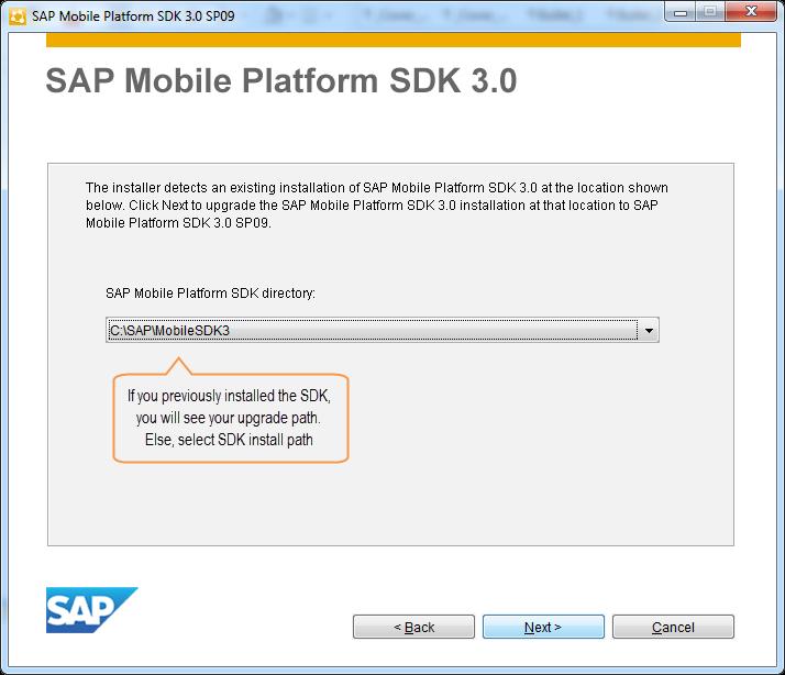 3. Select SDK install path (if you are upgrading, then the system will automatically find your SDK path). 4. Click Next.