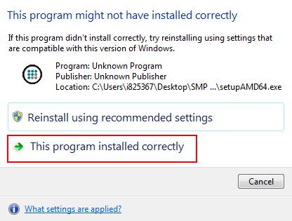 7. Click Finish. 8. If your Windows OS prompts the following install alert, simply select the installed correctly option. 9. Now install the Patch executable (e.g. SAP Mobile Platform SP09 PL03) and accept all the defaults.
