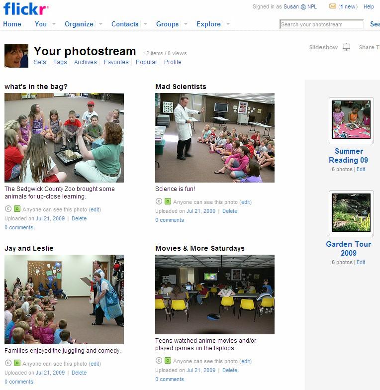 You now may view your photos. To the right are the sets you ve created. Photos you want to share with Fourth Tuesday Photography will come from these pictures in your photostream.