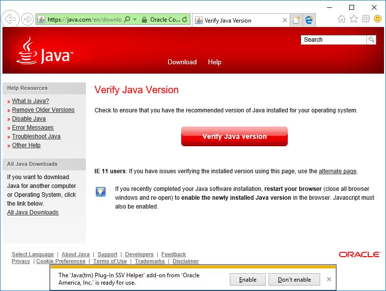 This indicates Java has been successfully installed on your computer.