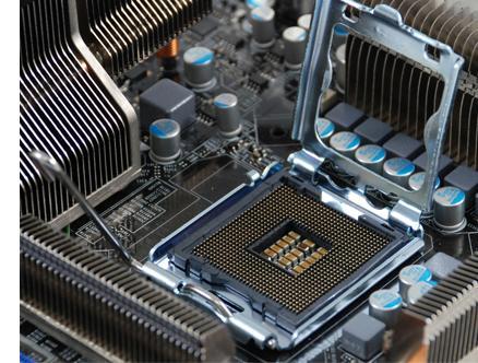 Be very careful when handling the CPU. Make sure not to bend or break any pins in the CPU socket.