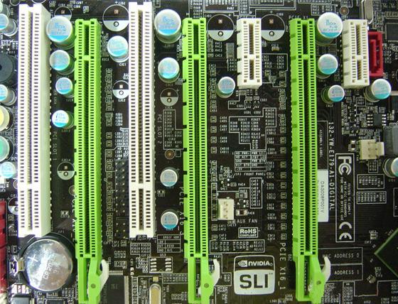 The EVGA nforce 790i SLI FTW motherboard contains