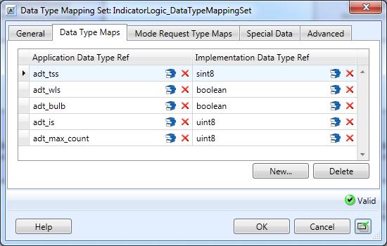 Figure 48: Mapping application data types to implementation data types or base types Once you have created one or more data type mapping sets, you