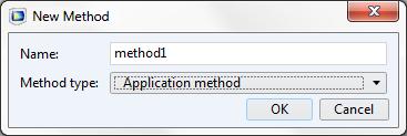 Creating a New Method To create a new method, right-click the Methods node in the application tree and select New Method. You can also click New Method in the ribbon.