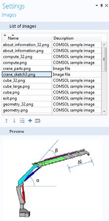 To preview an image, click the name of the image in the List of Images. The image is displayed in the Preview section, as shown in the figure below.