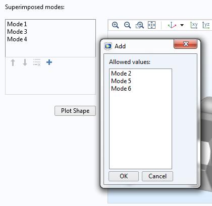 USING A LIST BOX TO SUPERIMPOSE VIBRATIONAL MODES Consider an application where the first six vibrational modes of a