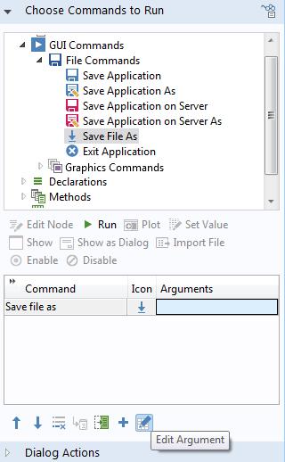 The Save File As command provides a dedicated Edit Argument dialog box with easy access to all embedded files as well as shortcuts for all file
