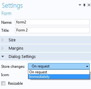 whether to store data On request or Immediately when the change occurs, as shown in the figure below.