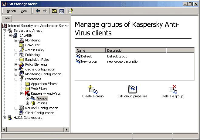 Using Kaspersky Anti-Virus for ISA Server 28 In the present version of Kaspersky Anti-Virus, clients are defined by their IP address or a group of IP addresses.