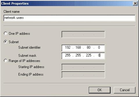 Using Kaspersky Anti-Virus for ISA Server 30 Figure 18. The Clients dialog box 5. If you select New, you will see the Client Properties dialog box (Fig. 19).