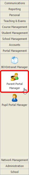 Open the Parent Portal Manager.