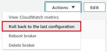 To roll back your broker to the last configuration revision To roll back your broker to the last configuration revision 1. Sign in to the Amazon MQ console. 2.