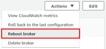 To delete a existing user the broker (p. 24). For more information, see Amazon MQ Broker Configuration Lifecycle (p. 34). To delete a existing user 1. Sign in to the Amazon MQ console. 2. From the broker list, choose the name of your broker (for example, MyBroker) and then choose Edit.