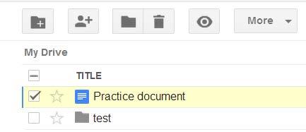 moved into the Test folder. b. Or, select a document then click either the Organize or the More icon at the top.