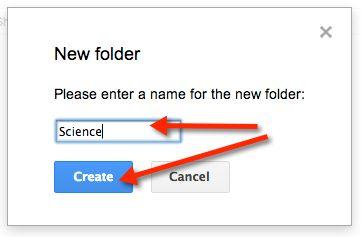 3. The New Folder pop up box will appear on the screen. 4. Give your New Folder a name. Click Create.