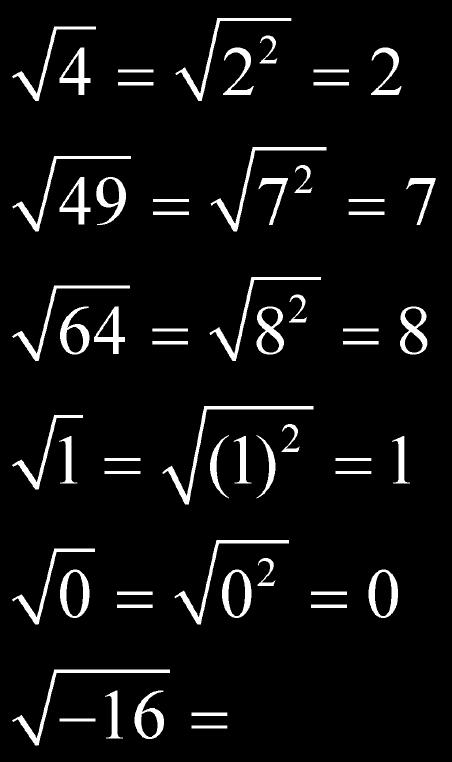 Points, Lines, Planes, and ngles Square Root Of Number Square roots are written with a radical symbol Positive