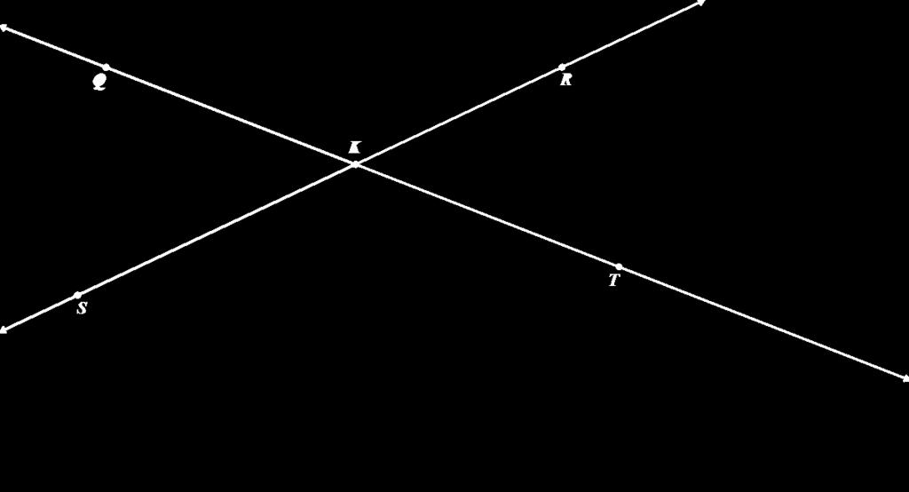 Points, Lines, Planes, and ngles Postulate: two lines intersect at exactly one point. If two non parallel lines intersect in a plane they do so at only one point. Example a.