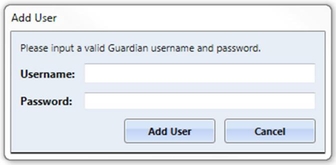 A pop up window (Figure 21) will appear to ask for the username and password that is being used to login to the Guardian website.