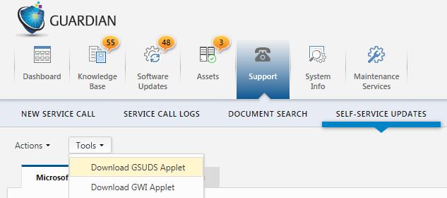 Installing the GSUDS Applet Follow the step by step procedure (see below) on how to install the GSUDS applet: A.