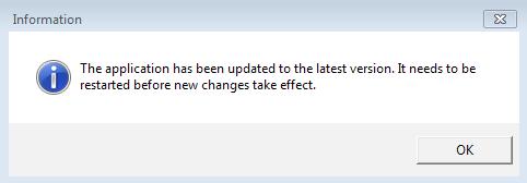 After clicking Update Now, GSUDS will update then a pop-up message will be displayed. Figure 65. GSUDS Applet has been updated. For changes to take effect, click OK.