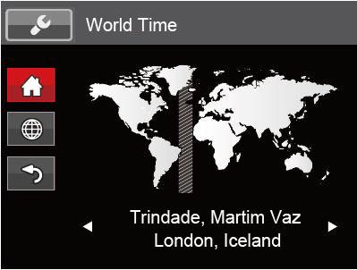 Language Refer to the Reset your language section on page 19. World Time The world time setting is a useful function for your overseas trips.