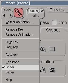 Right-click on the Set/Remove Key icon and choose Linear from the menu.