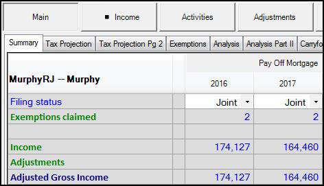 When you double-click a pulled field, Planner CS automatically displays the tab in which the data for the calculation was entered.