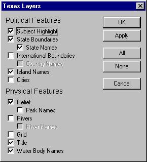 Customizing Maps 1) The first step in customizing your map is to determine which layers you want displayed. Click the Layers button.