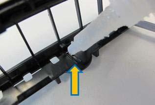 toward the bottom to allow the top latch to enter into the top rib of the metal frame 5 ( Click