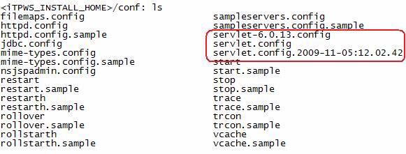 0 specific information is renamed: Figure 7-1 shows the contents of the sample <itp Installation Directory>/conf directory contents after installing NSJSP 6.0. Figure 7-1. Sample conf Directory Created After NSJSP 6.