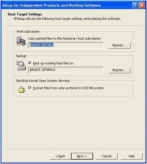 Installing NSJSP Running the IPSetup Program The Host Target Settings screen appears. 1. Do one of the following: a.