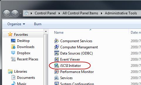 STEP 3 Double-click on [iscsi Initiator].