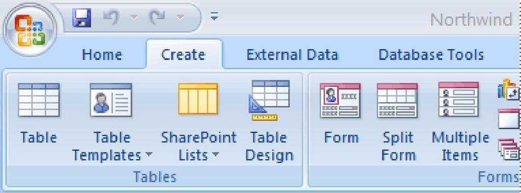 Introduction The Ribbon Microsoft Access 2007 offers a new user interface that includes a standard area called the Ribbon, which contains groups of commands that are organized by feature and