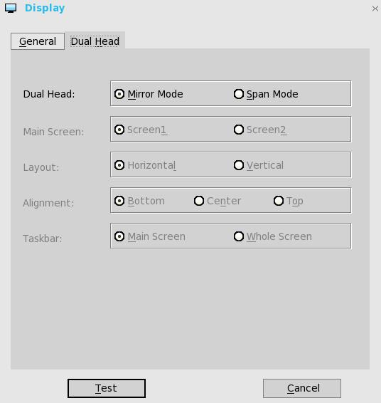 This feature is applicable for supported Dual Monitor Capable Thin Clients Only. a. Select Mirror Mode option from Dual Head to have the two monitors work in a matching state, or Span Mode to have the two monitors work separately second is extended from first.